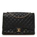 Caviar Quilted Maxi Double Flap Black