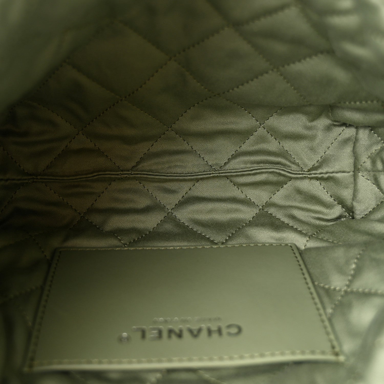 Suede Stitched Quilted Studded Mini Chanel 22 Light Green