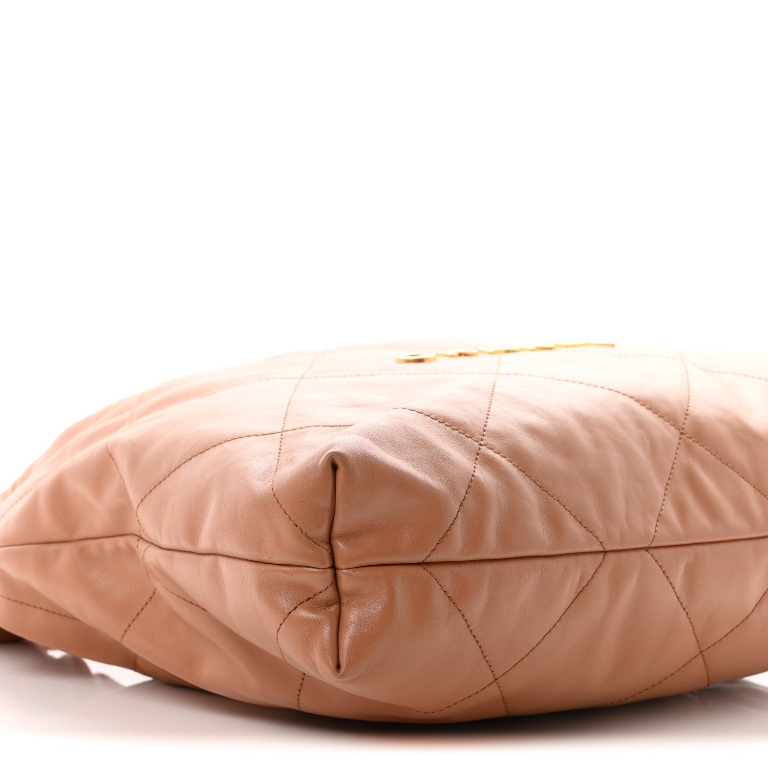 Shiny Calfskin Quilted Chanel 22 Camel