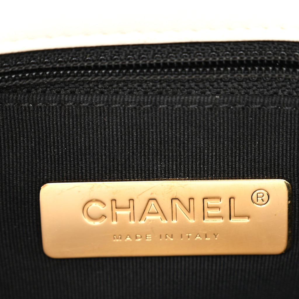 Goatskin Quilted Medium Chanel 19 Flap White