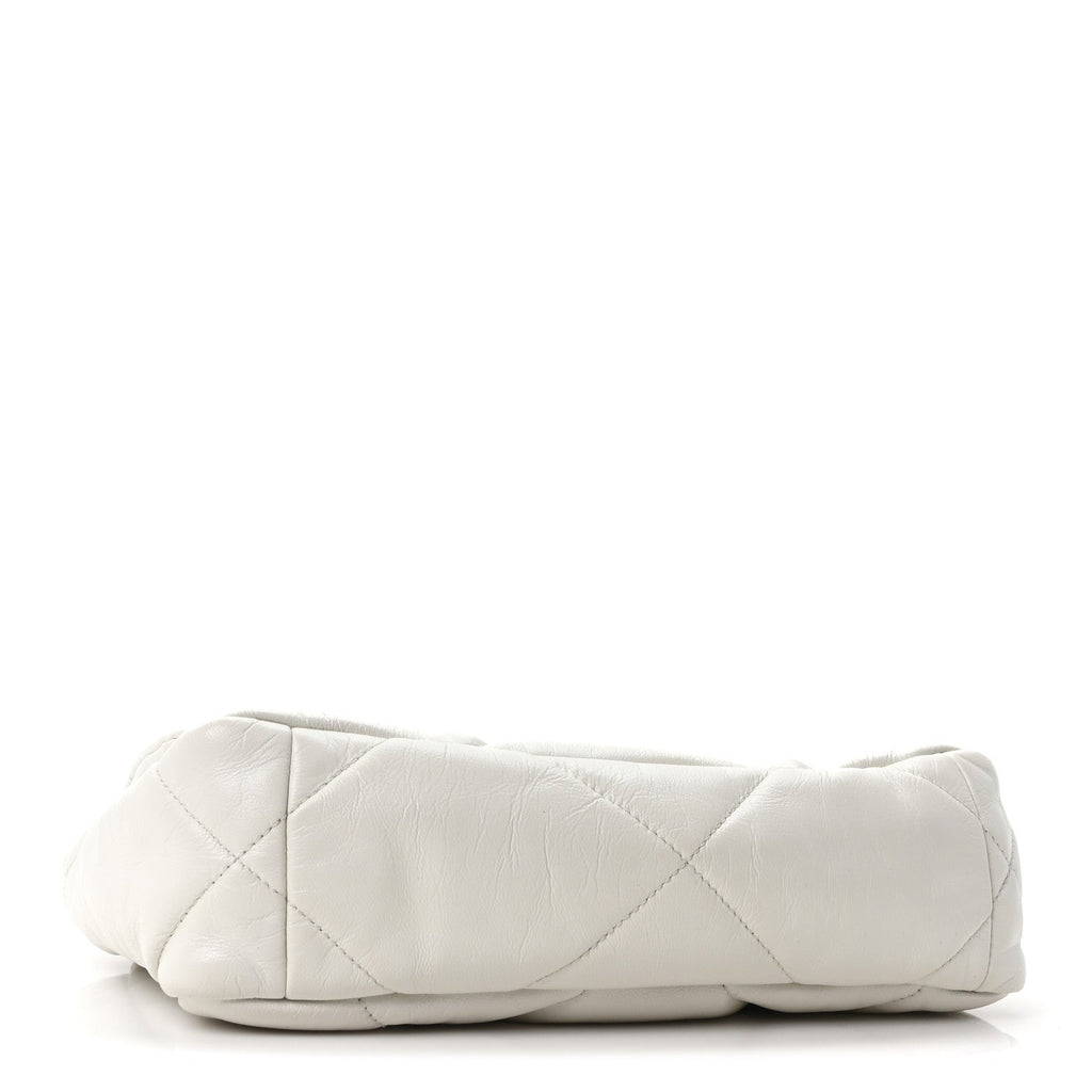 Lambskin Quilted Medium Chanel 19 Flap White
