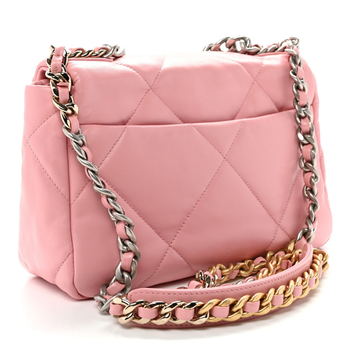 Lambskin Quilted Medium Chanel 19 Flap Light Pink