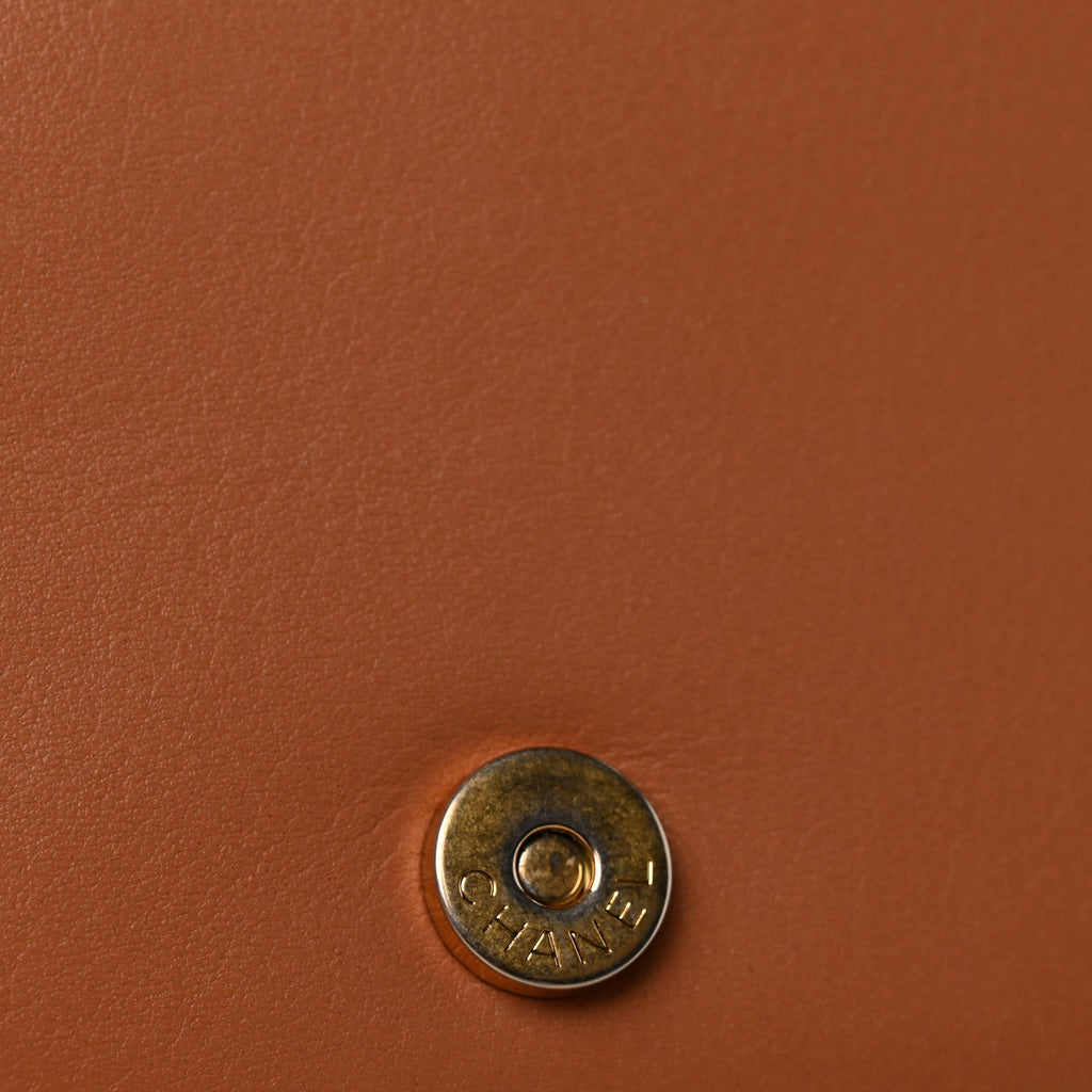 Lambskin Quilted Boy Wallet On Chain WOC Beige