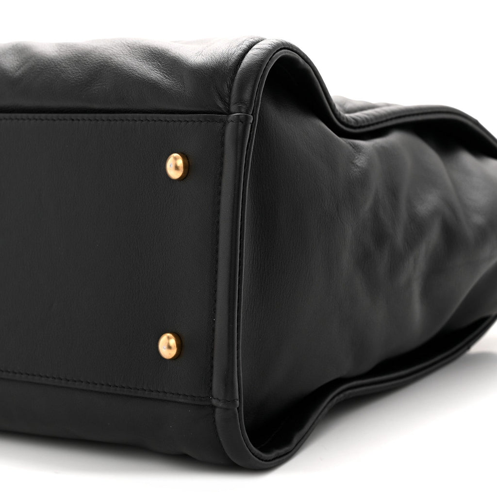 Calfskin Small Deauville Tote Black