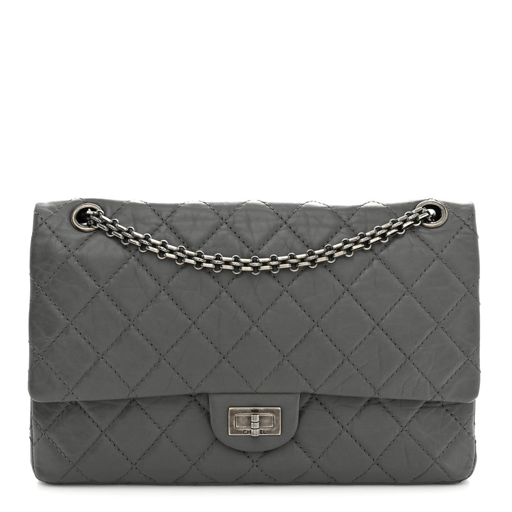 Aged Calfskin Quilted 2.55 Reissue 226 Flap Grey