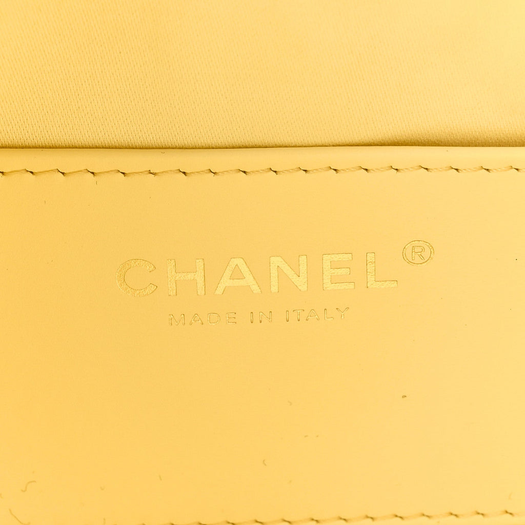 Caviar Quilted Mini Chanel 25 Handbag Light Yellow