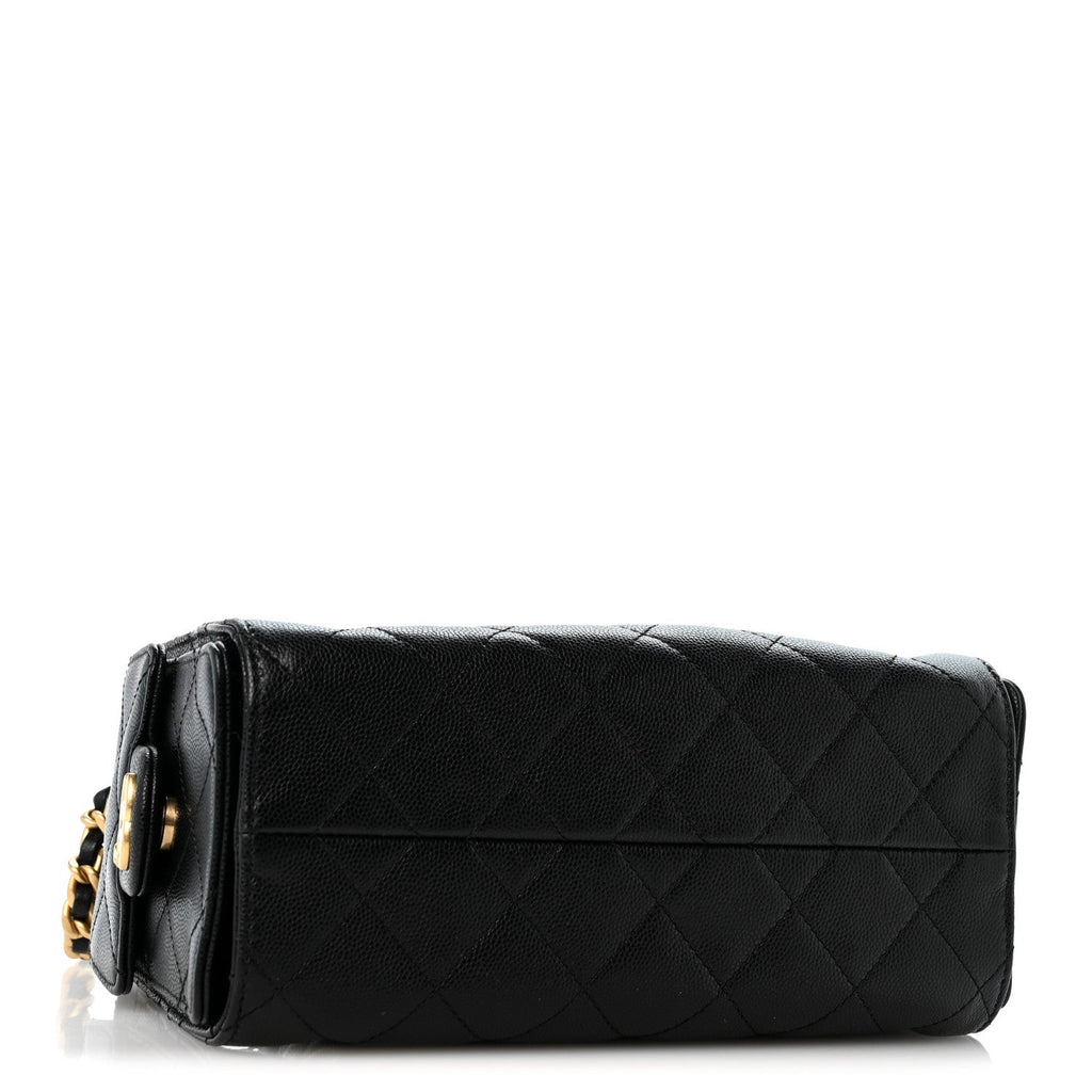 Caviar Quilted Mini Chanel 25 Handbag Black
