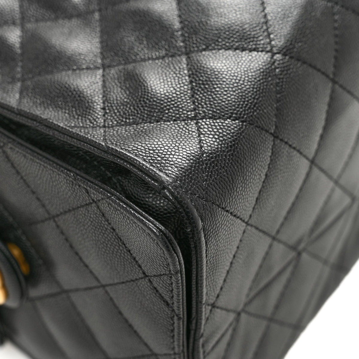 Caviar Quilted Medium Chanel 25 Handbag Black