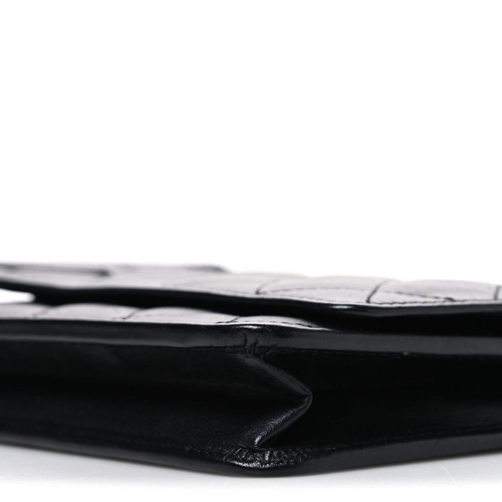 Calfskin Quilted Cambon Wallet on Chain WOC Black