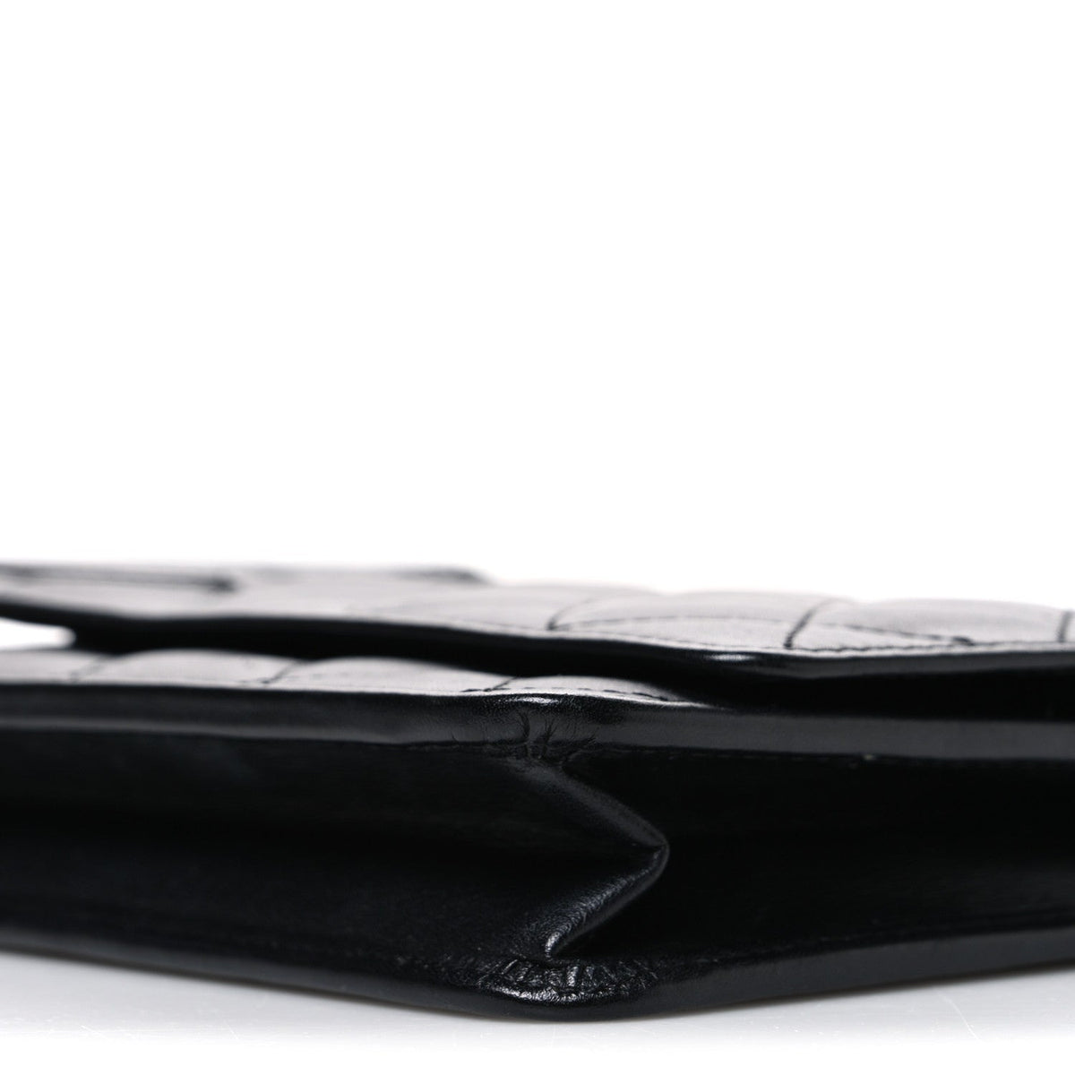 Calfskin Quilted Cambon Wallet on Chain WOC Black