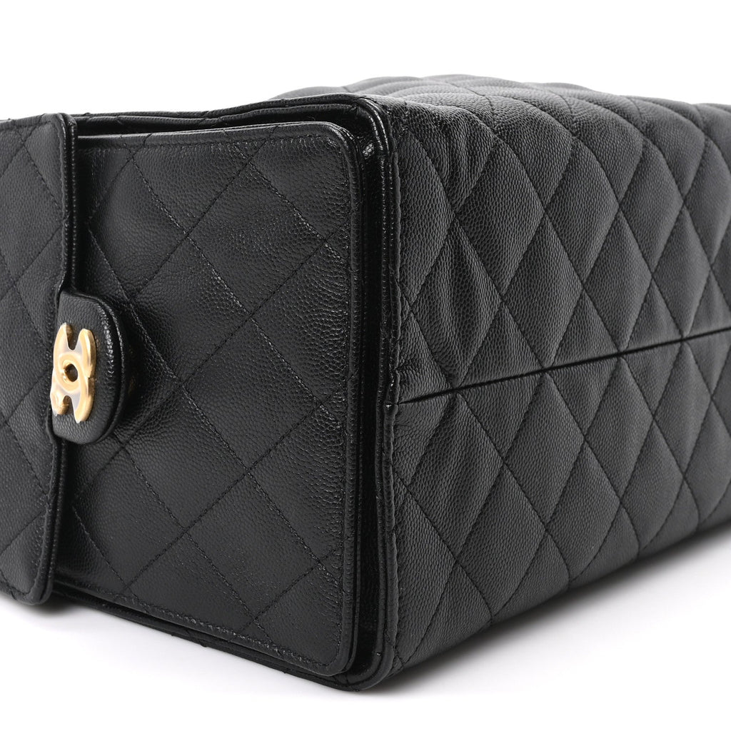 Caviar Quilted Medium Chanel 25 Handbag Black