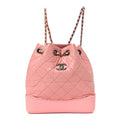 Aged Calfskin Quilted Small Gabrielle Backpack Pink