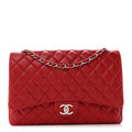 Lambskin Quilted Maxi Double Flap Red