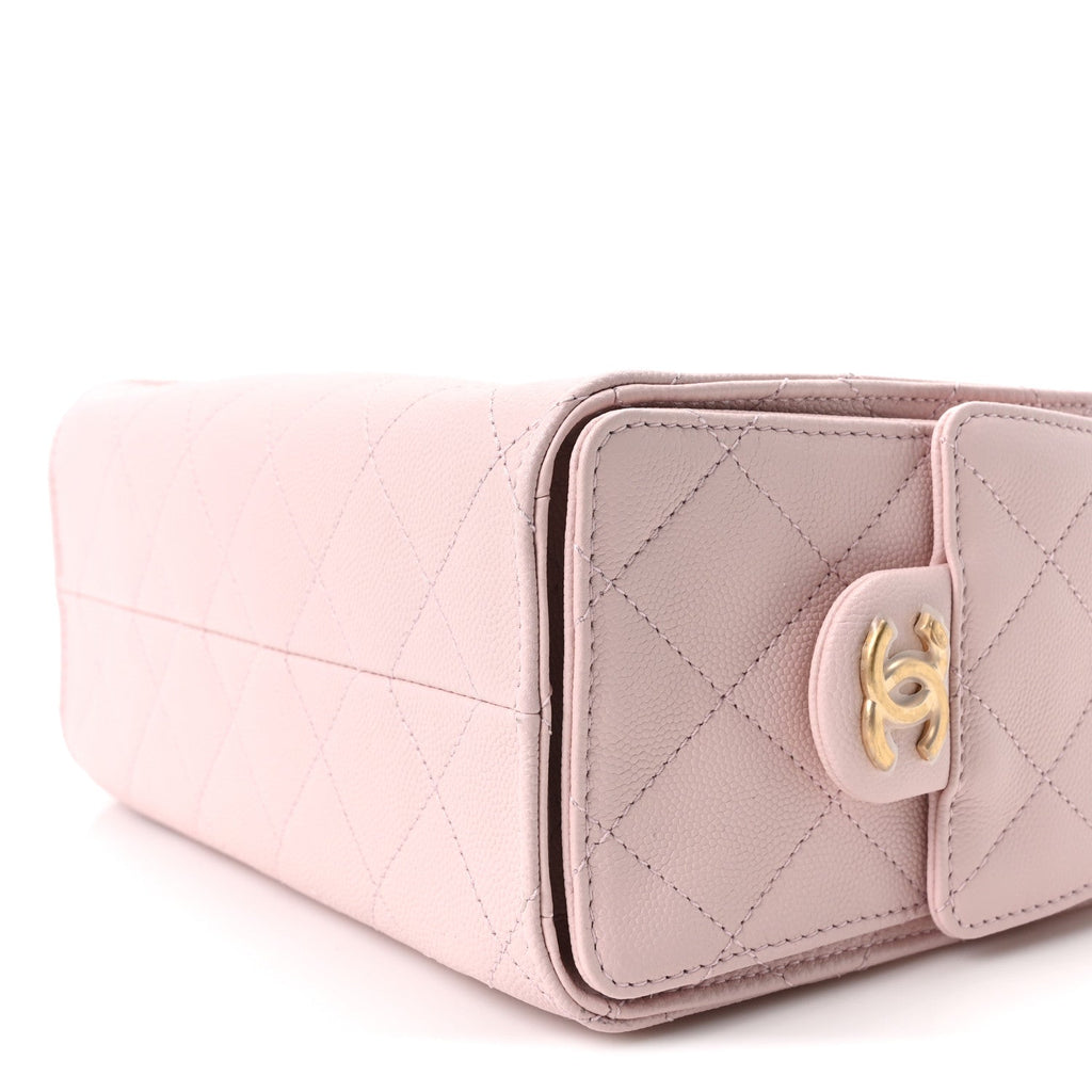 Caviar Quilted Mini Chanel 25 Handbag Light Pink