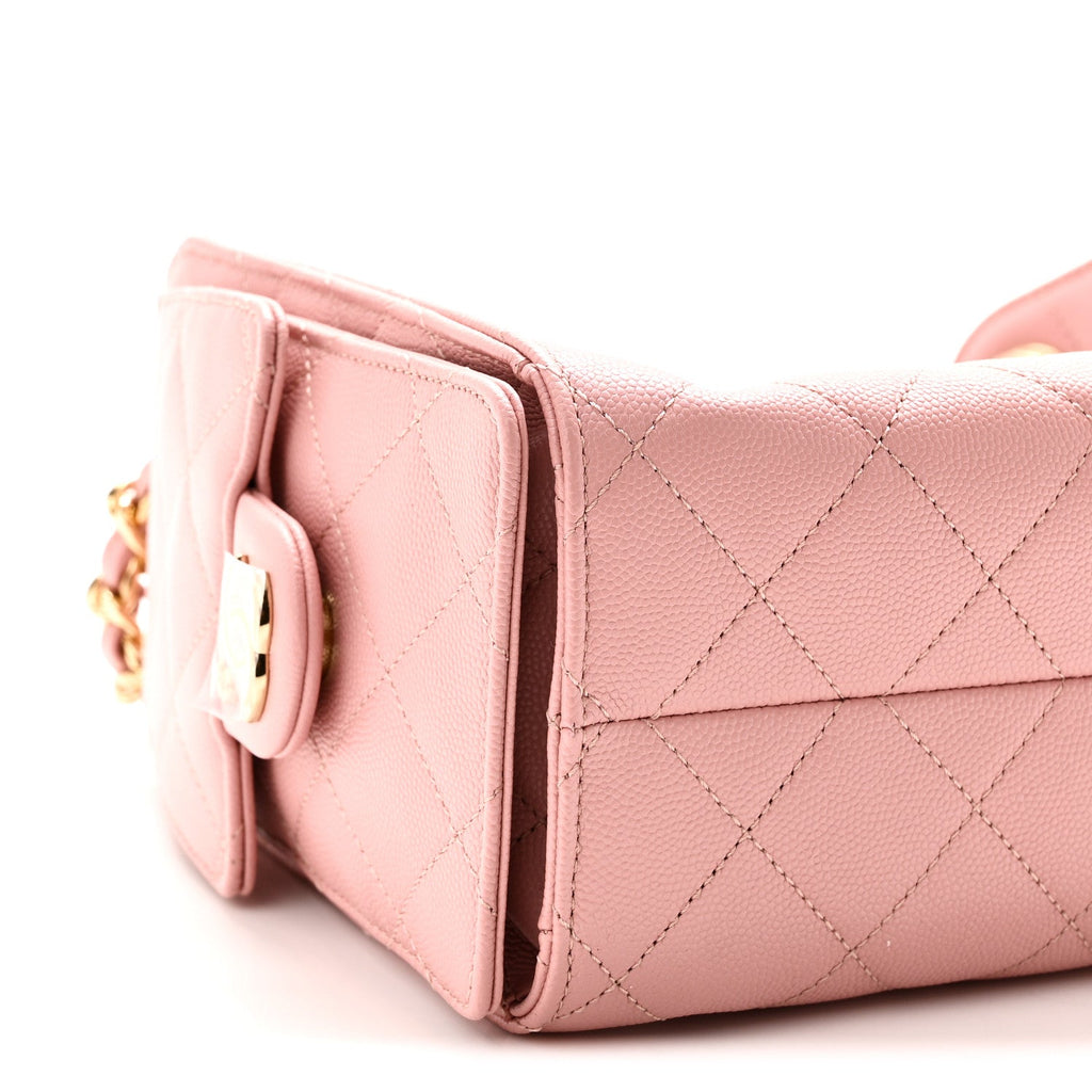 Caviar Quilted Mini Chanel 25 Handbag Pink
