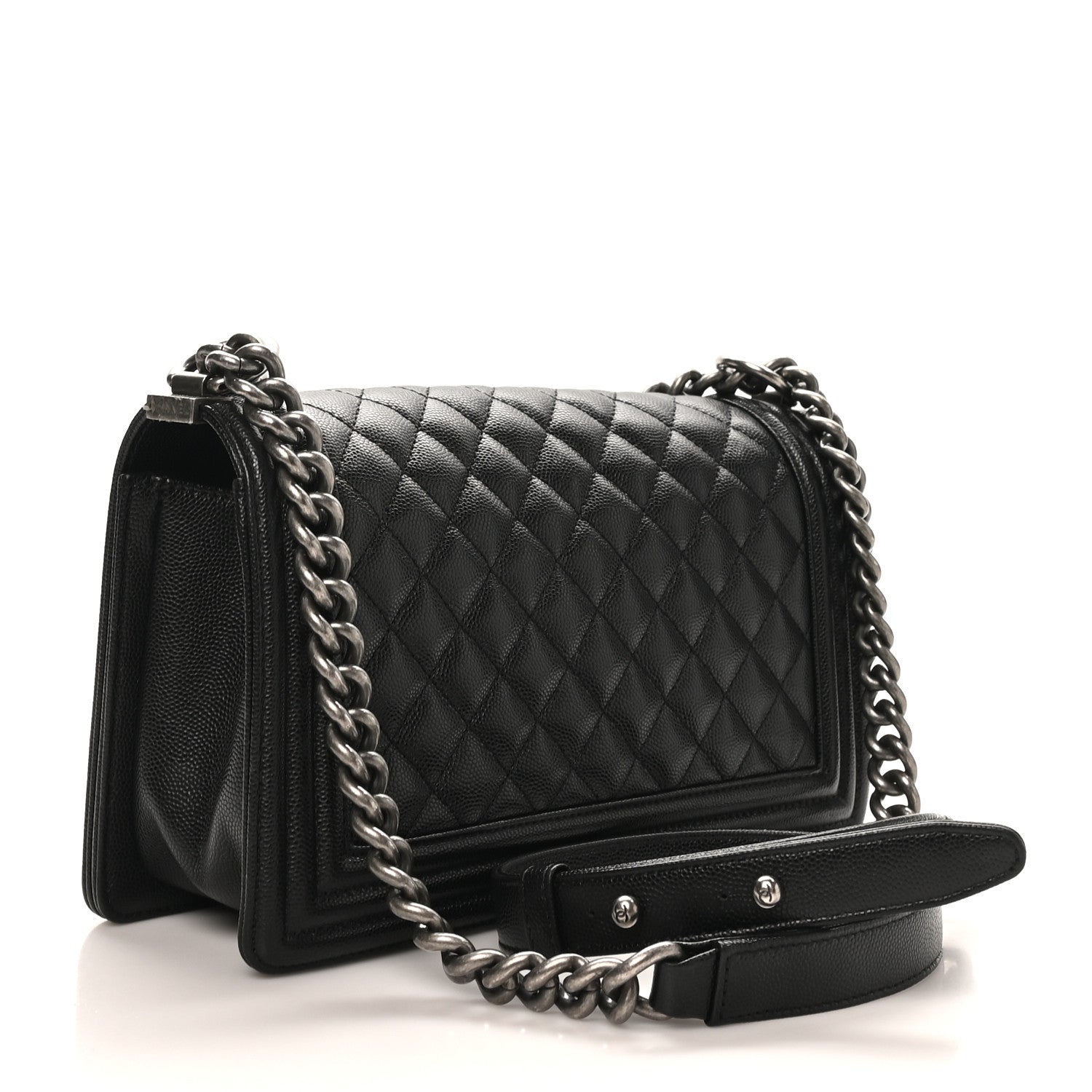 Caviar Quilted Medium Boy Flap Black