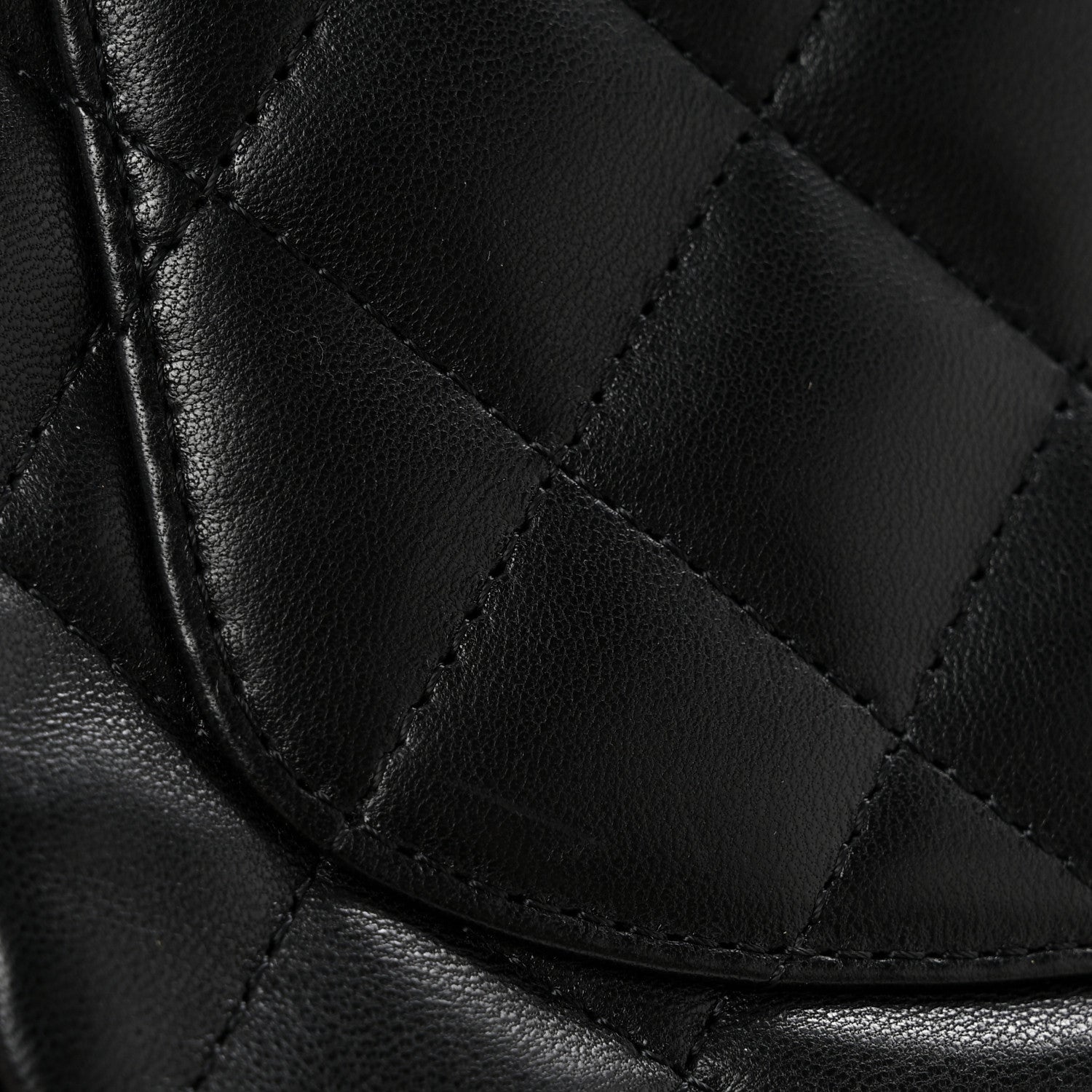 Lambskin Quilted Mini Square Flap Black