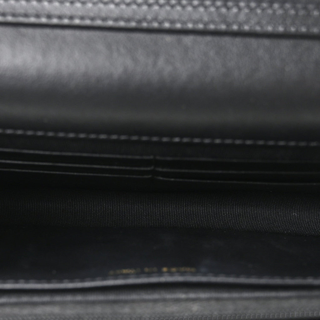 Caviar Quilted Camellia Wallet On Chain WOC Black