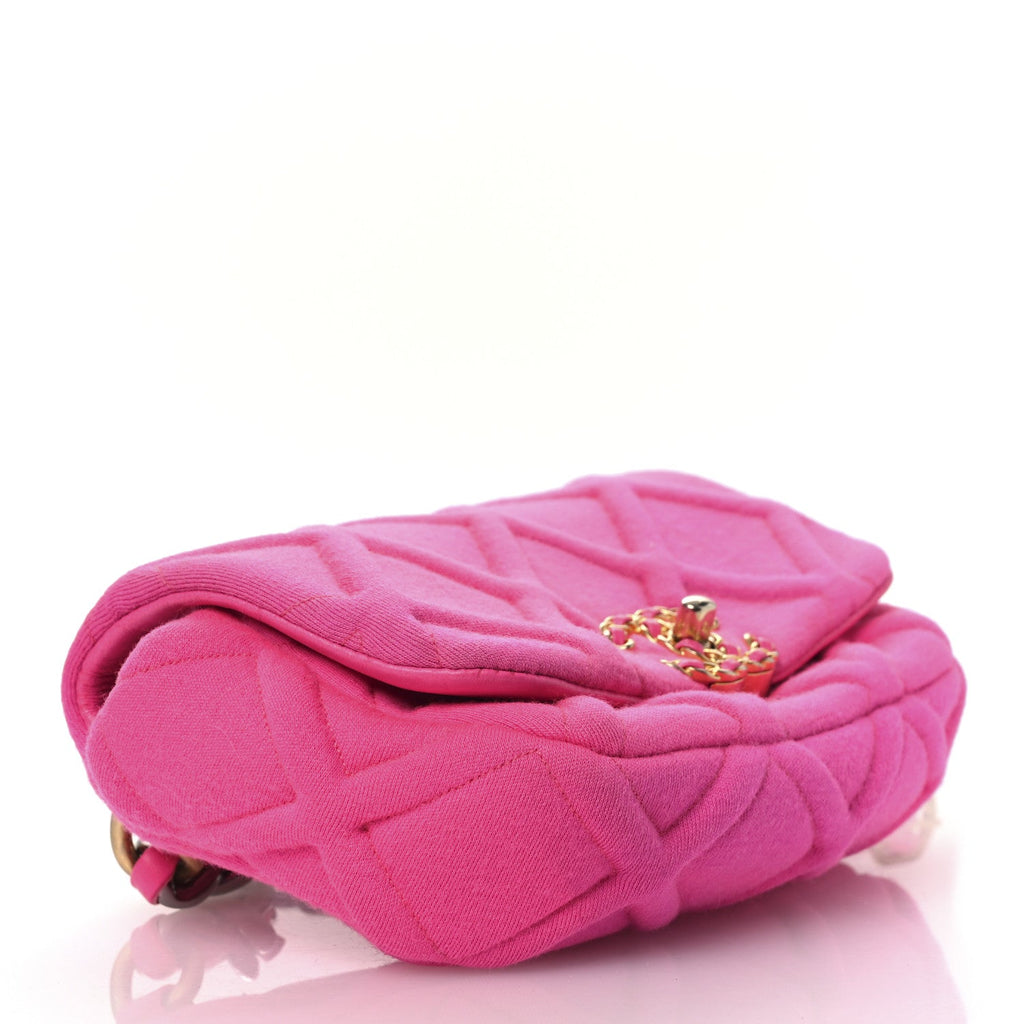 Jersey Quilted Chanel 19 Waist Bag Pink