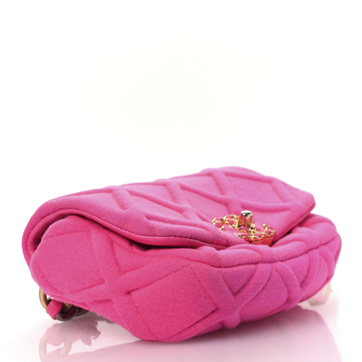 Jersey Quilted Chanel 19 Waist Bag Pink