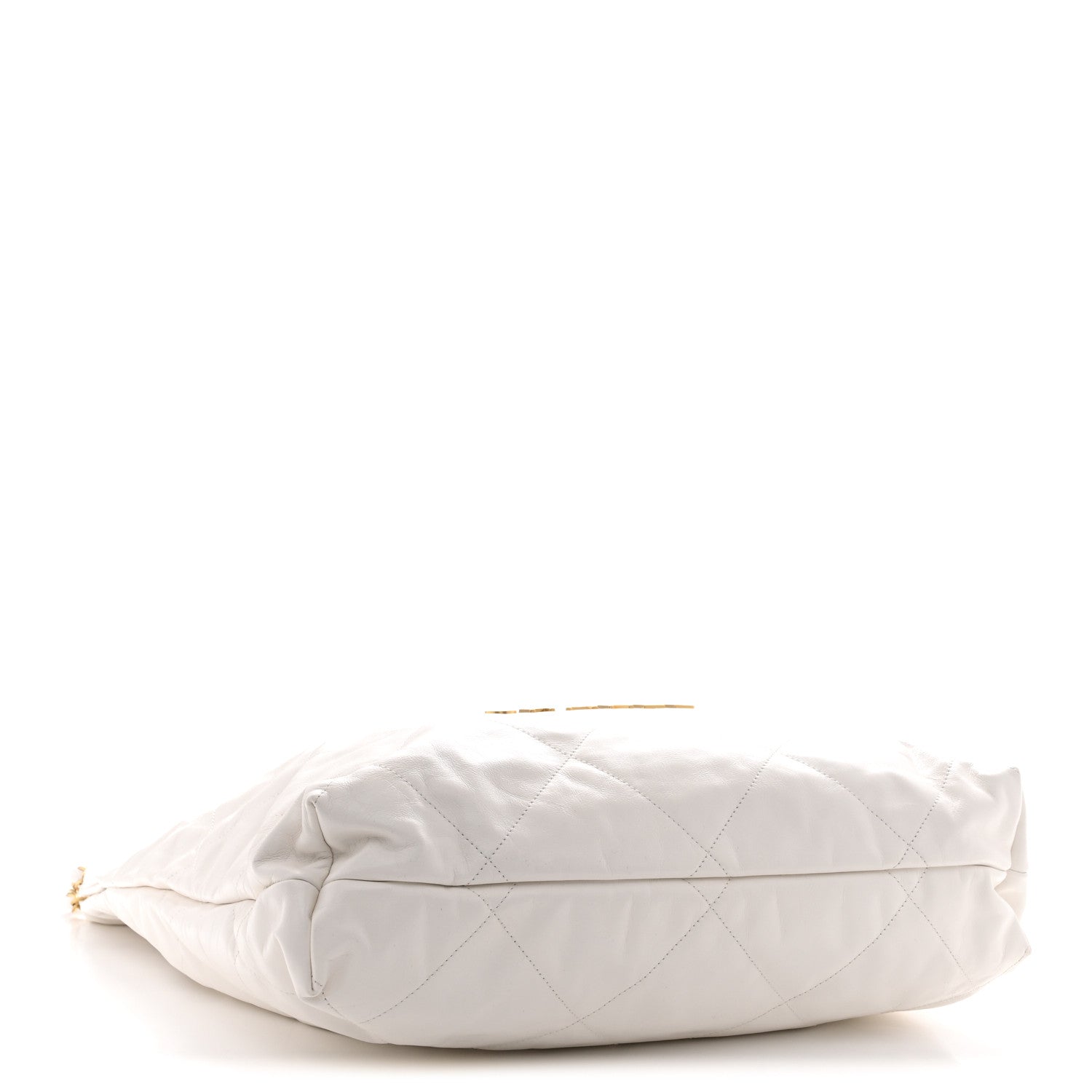 Shiny Calfskin Quilted Large Chanel 22 White