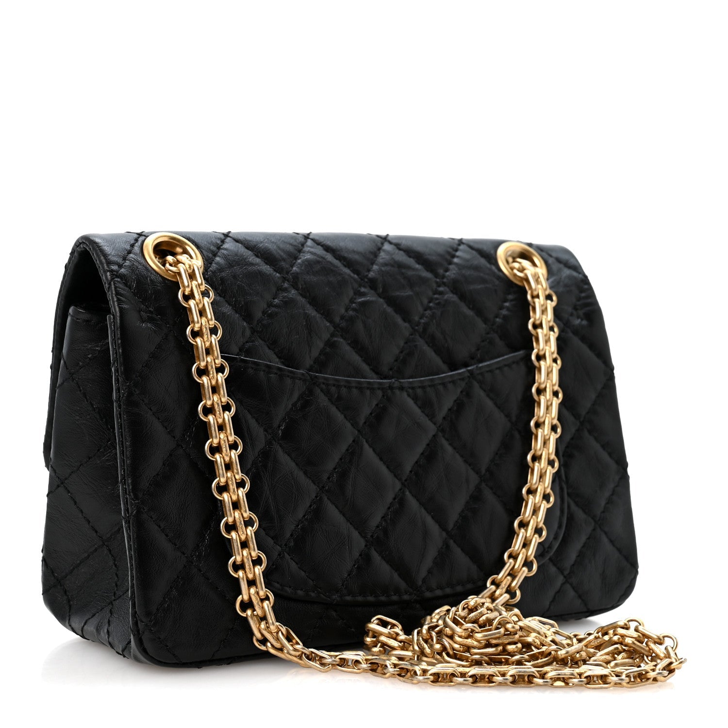 Aged Calfskin Quilted 2.55 Reissue Mini Flap Black