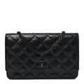 Aged Calfskin Quilted Reissue Wallet On Chain WOC So Black