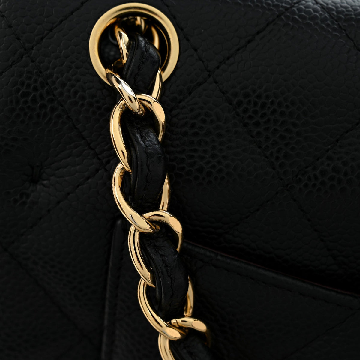 Caviar Quilted Jumbo Double Flap Black