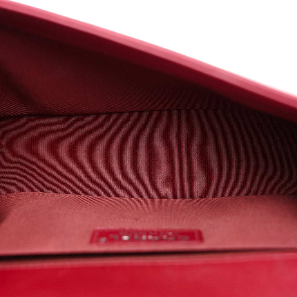 Calfskin Chevron Quilted Medium Boy Flap Burgundy