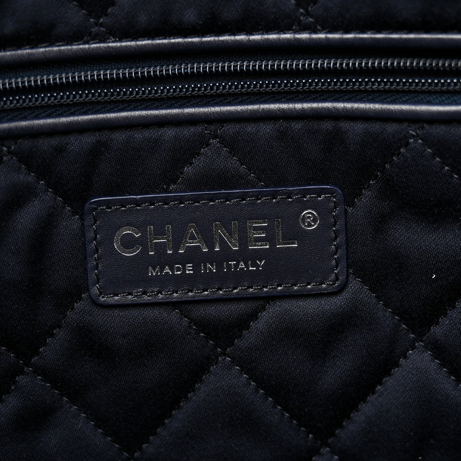 Shiny Calfskin Quilted Small Chanel 22 Navy