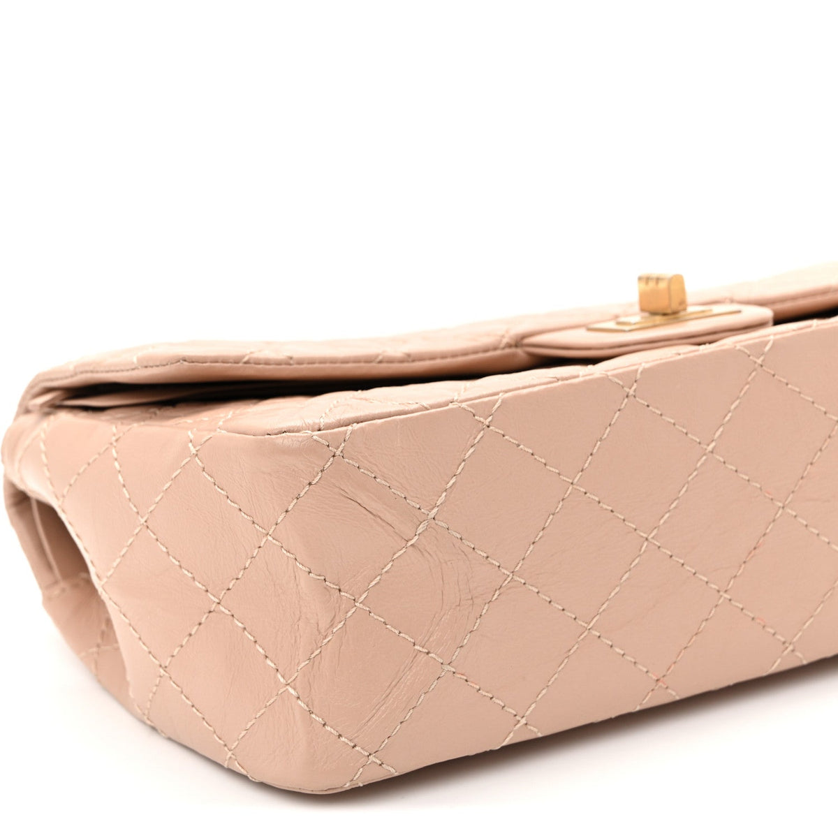 Aged Calfskin Quilted 2.55 Reissue 225 Flap Light Beige