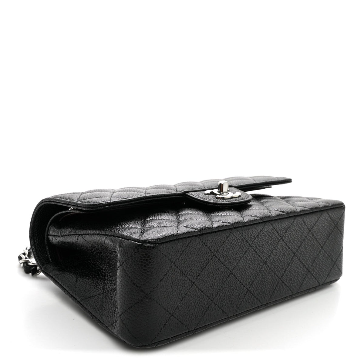 Caviar Quilted Small Double Flap Black