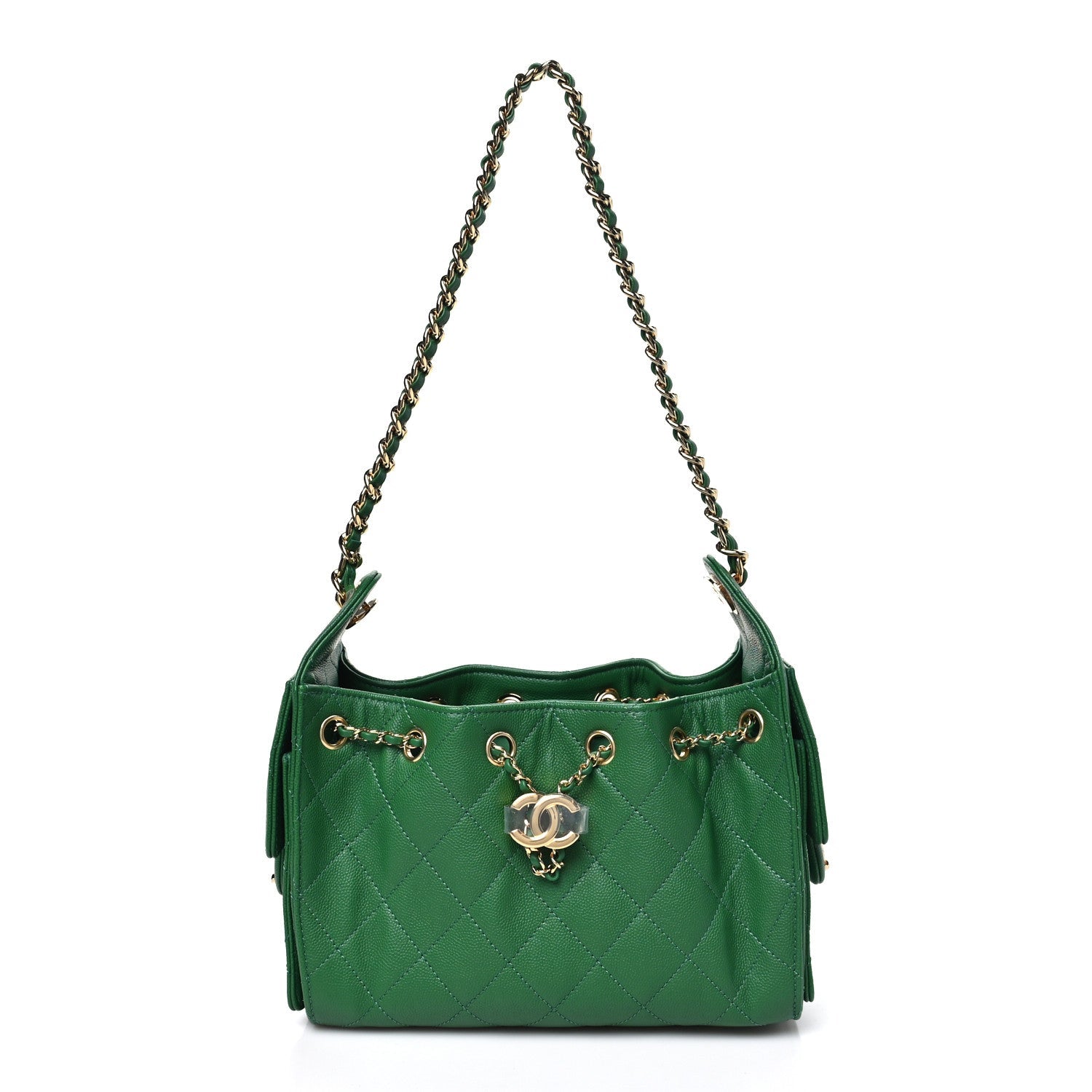 Caviar Quilted Mini Chanel 25 Handbag Green