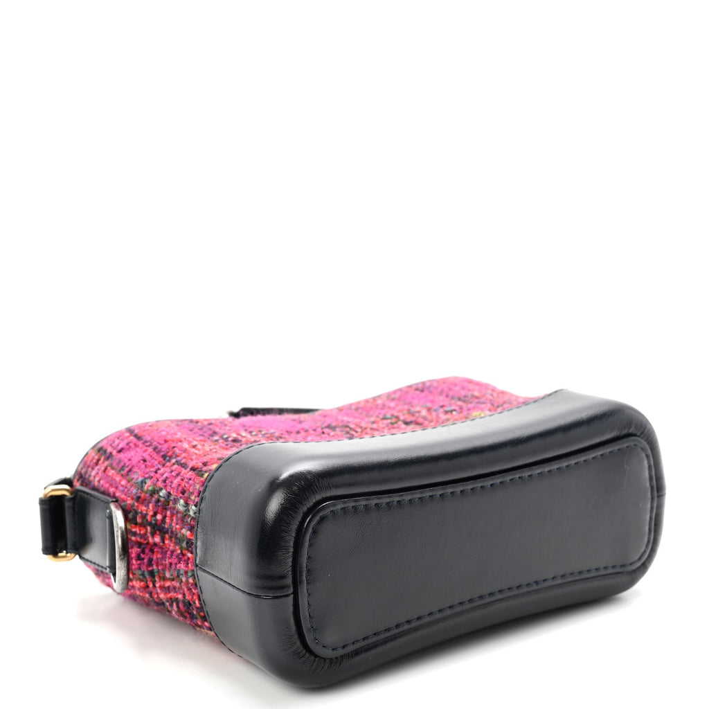 Tweed Calfskin Small Gabrielle Hobo Dark Navy