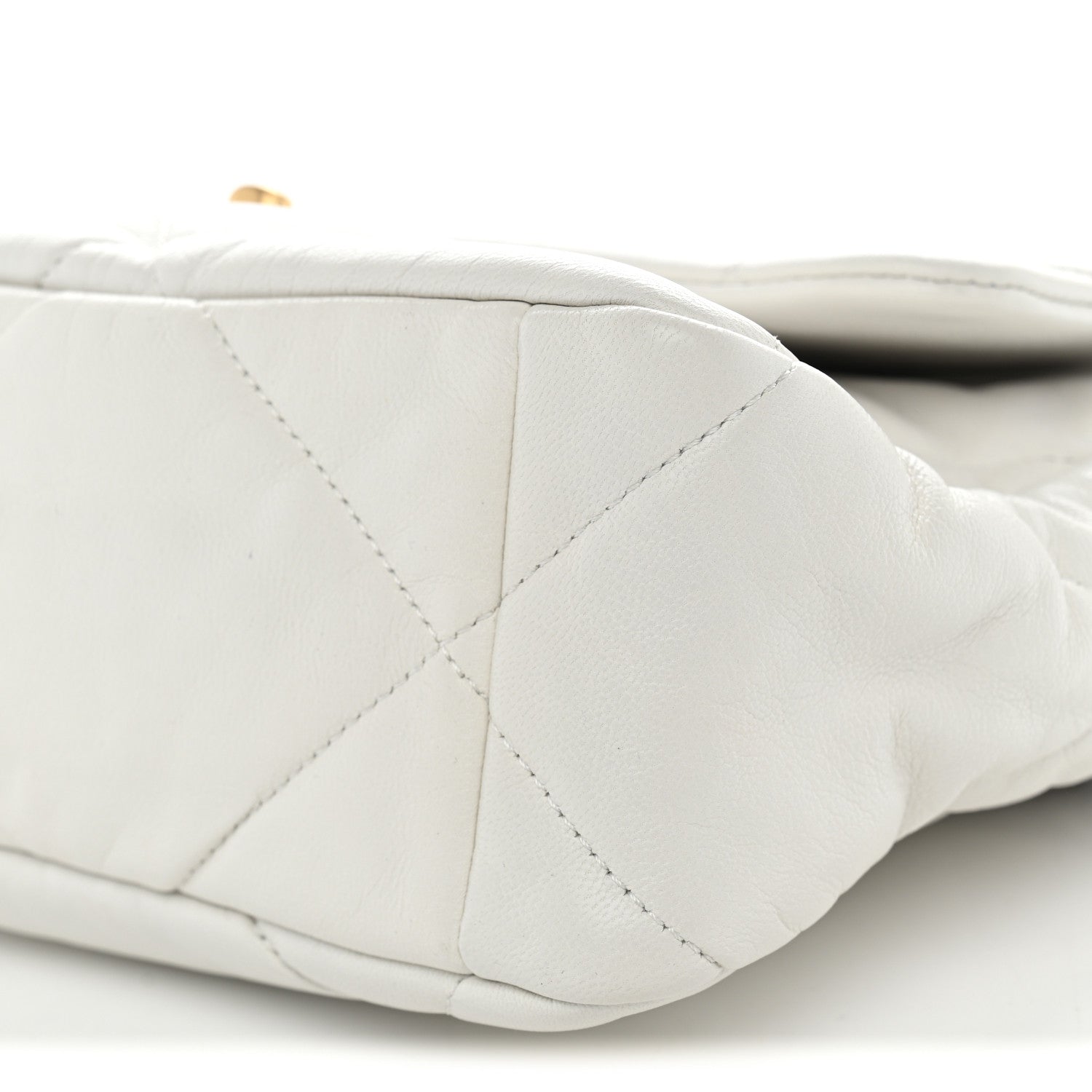 Lambskin Quilted Large Chanel 19 Flap White