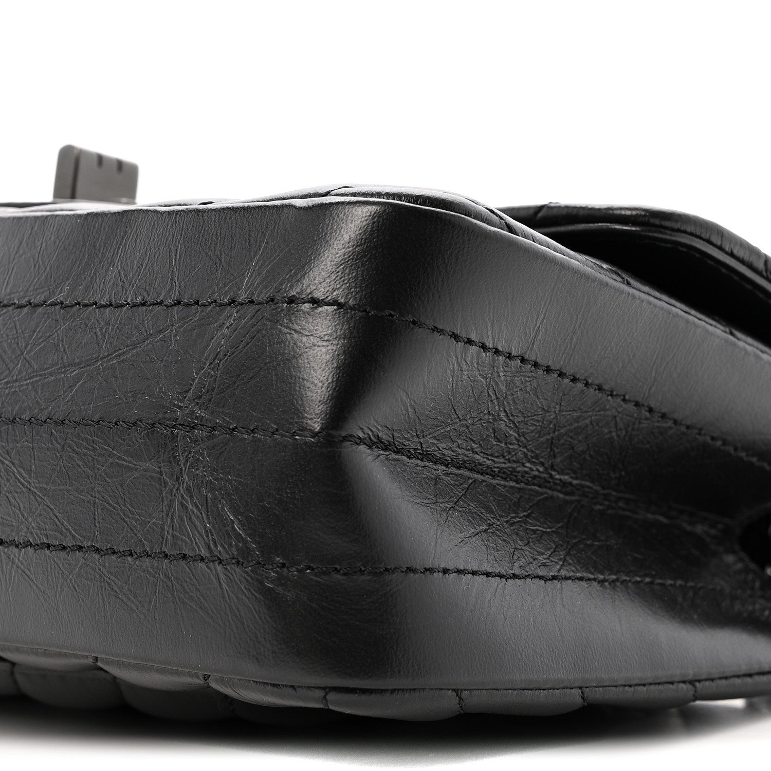 Aged Calfskin Chevron Quilted 2.55 Reissue Mini Flap So Black
