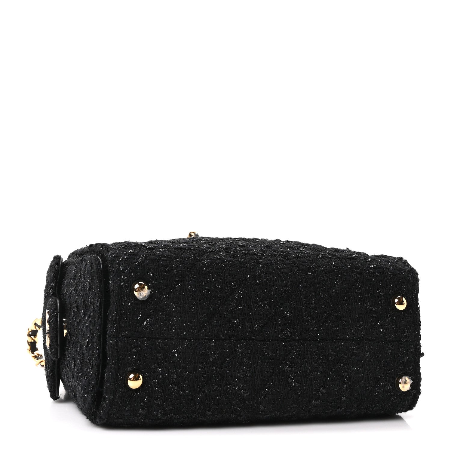 Tweed Quilted Mini Chanel 25 Handbag Black