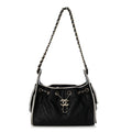 Calfskin Quilted Mini Chanel 25 Handbag Black White