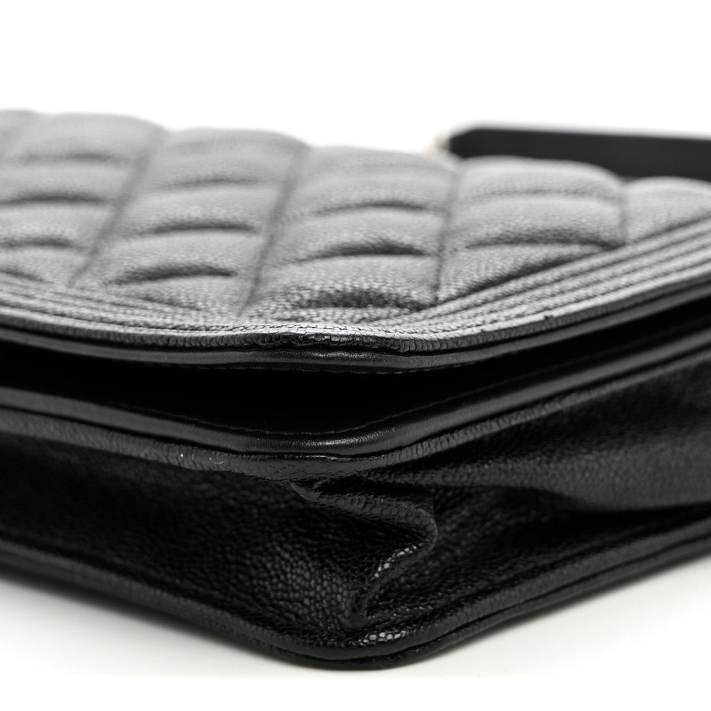 Caviar Quilted Boy Wallet On Chain WOC Black