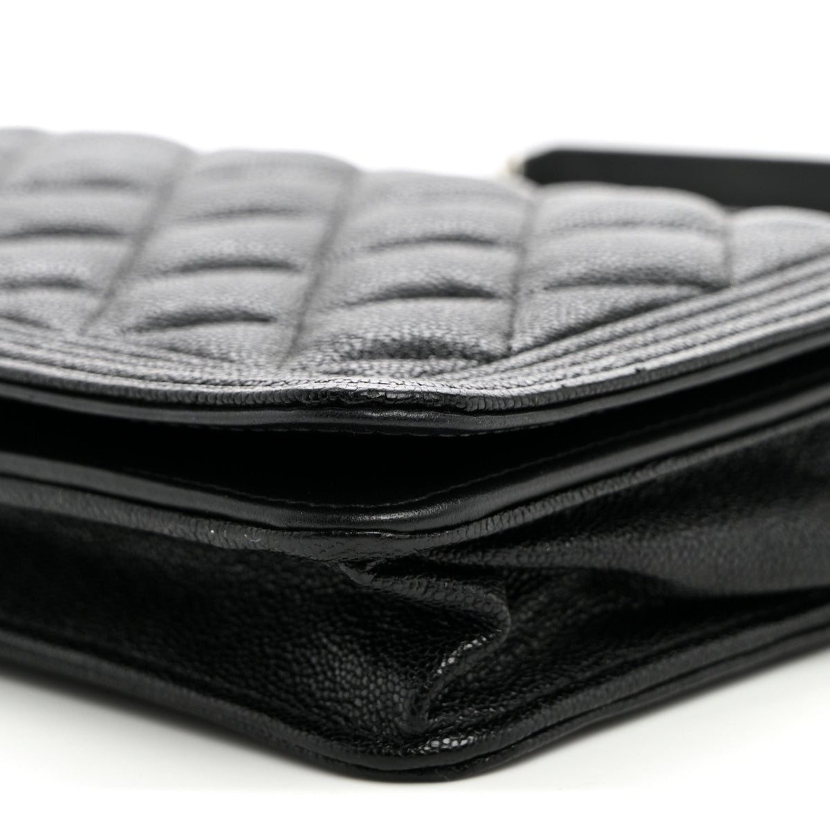 Caviar Quilted Boy Wallet On Chain WOC Black
