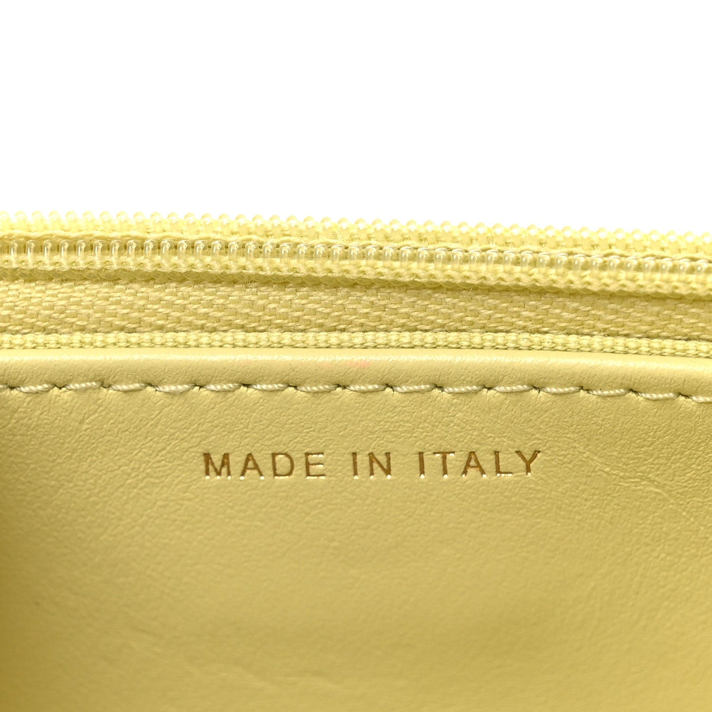 Calfskin Quilted Perfect Fit Wallet On Chain WOC Yellow