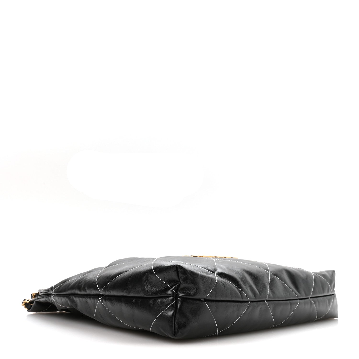 Shiny Calfskin Stitched Chanel 22 Black White