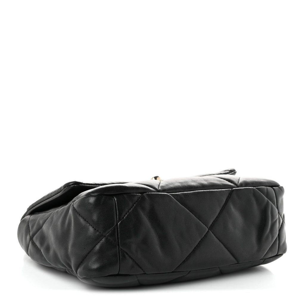 Lambskin Quilted Medium Chanel 19 Flap Black