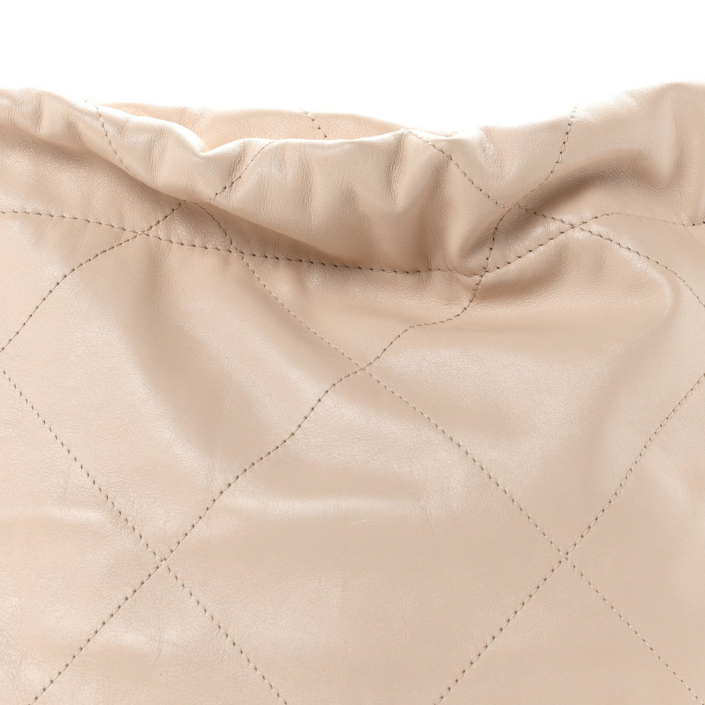 Shiny Calfskin Quilted Small Chanel 22 Ecru