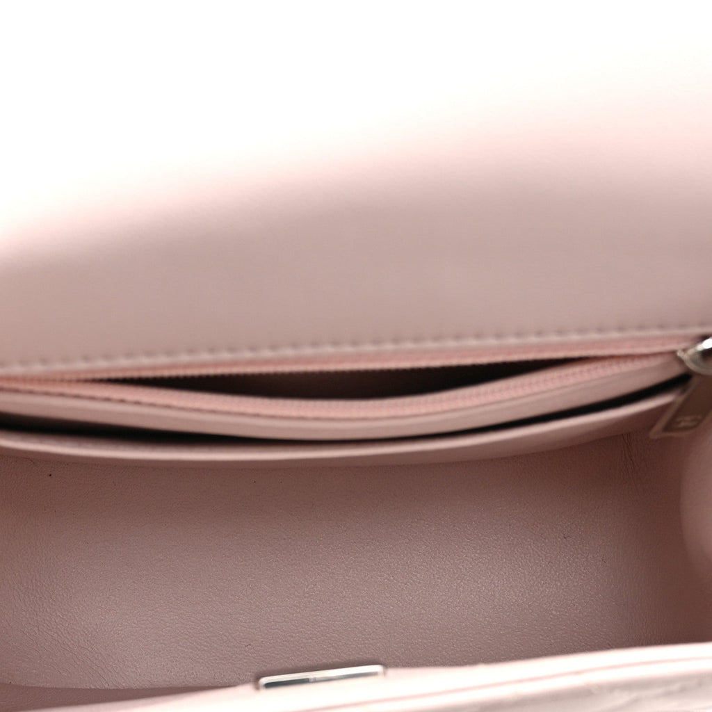 Lambskin Quilted Mini Square Flap Light Pink