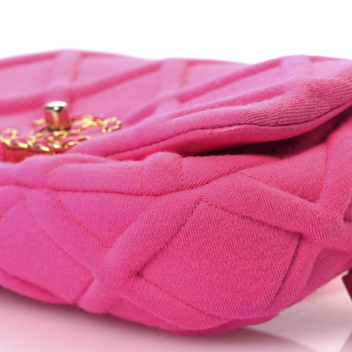Jersey Quilted Chanel 19 Waist Bag Pink