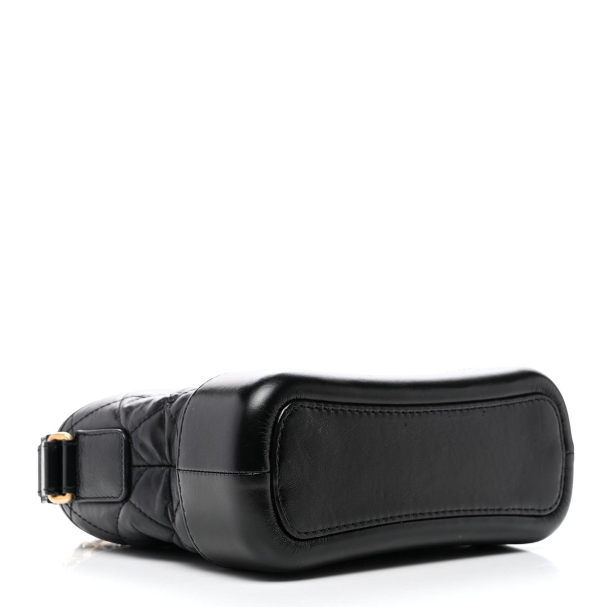 Aged Calfskin Quilted Small Gabrielle Hobo Black