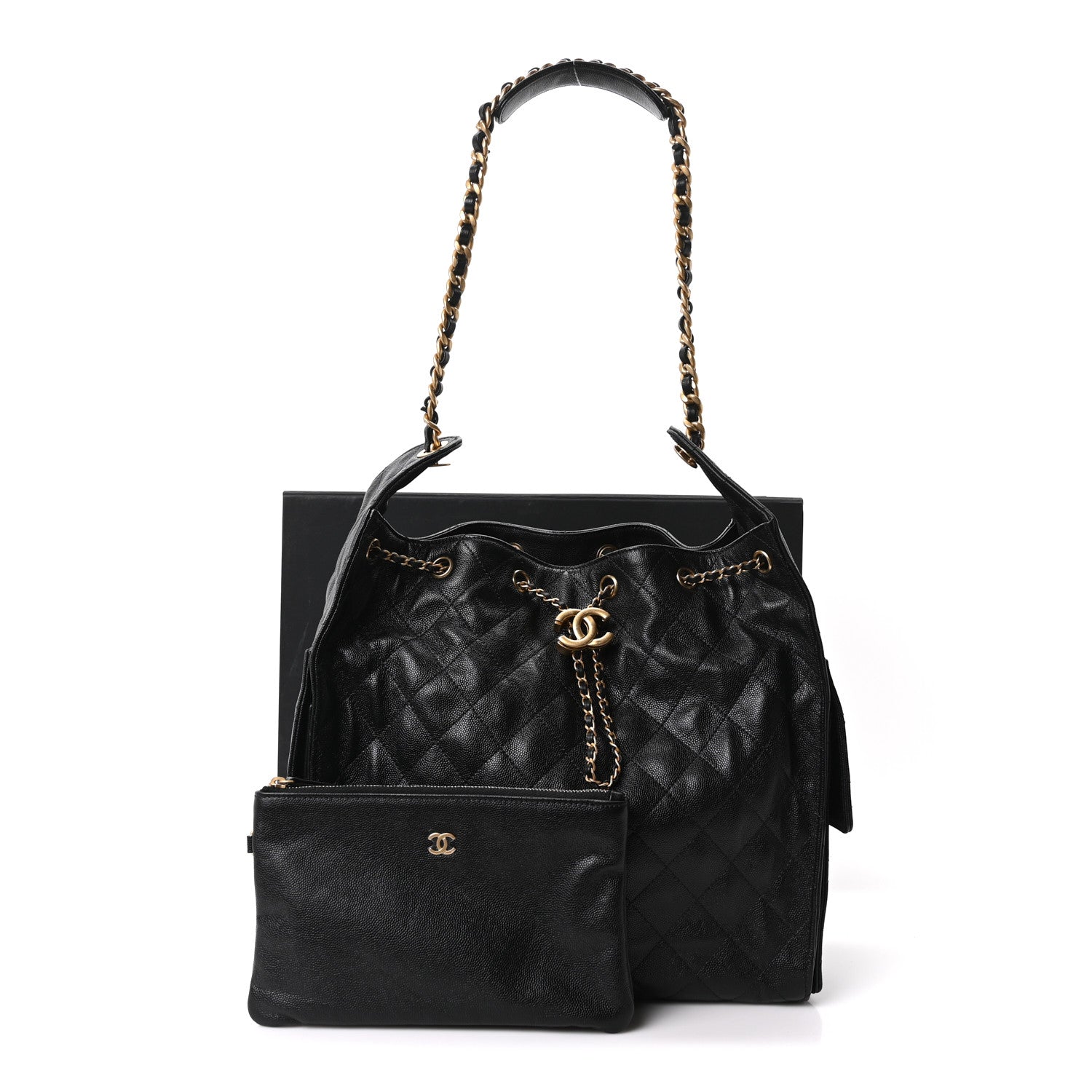 Caviar Quilted Medium Chanel 25 Handbag Black