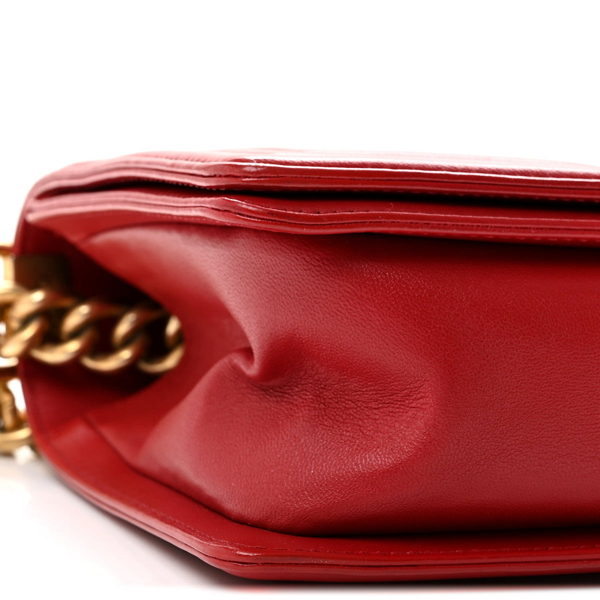 Calfskin Quilted Medium Boy Flap Red
