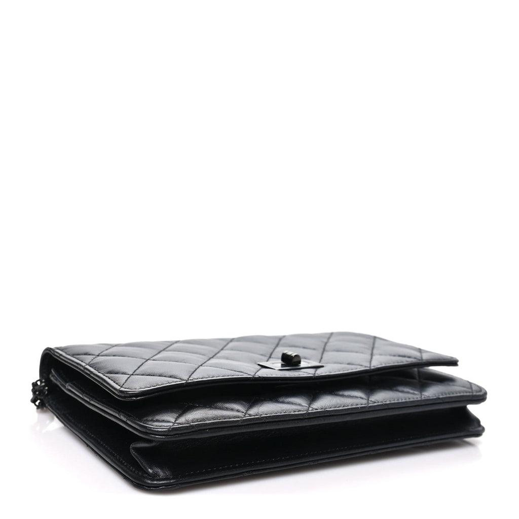 Aged Calfskin Quilted Reissue Wallet On Chain WOC So Black